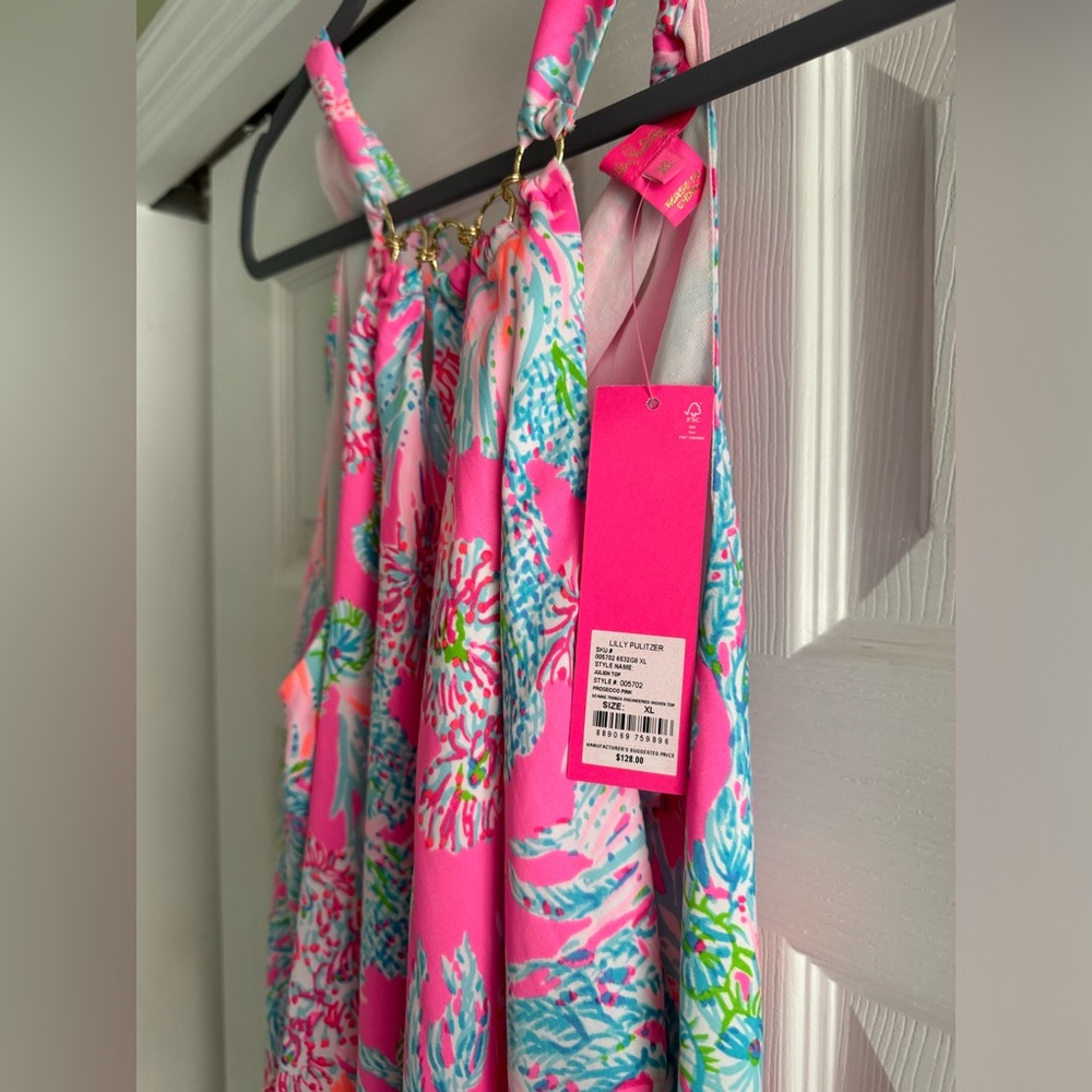 Lilly Pulitzer Pink and Blue Sleeveless Top - Picture 4 of 5